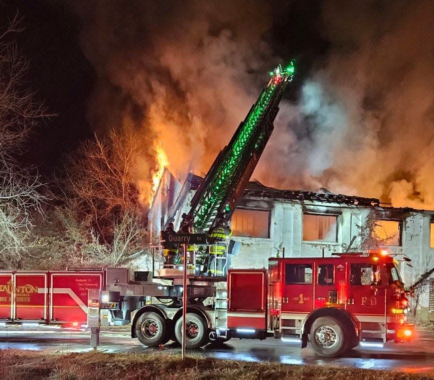 Firefighters battled a blaze Friday morning in Craigsville after an abandoned factory caught fire.