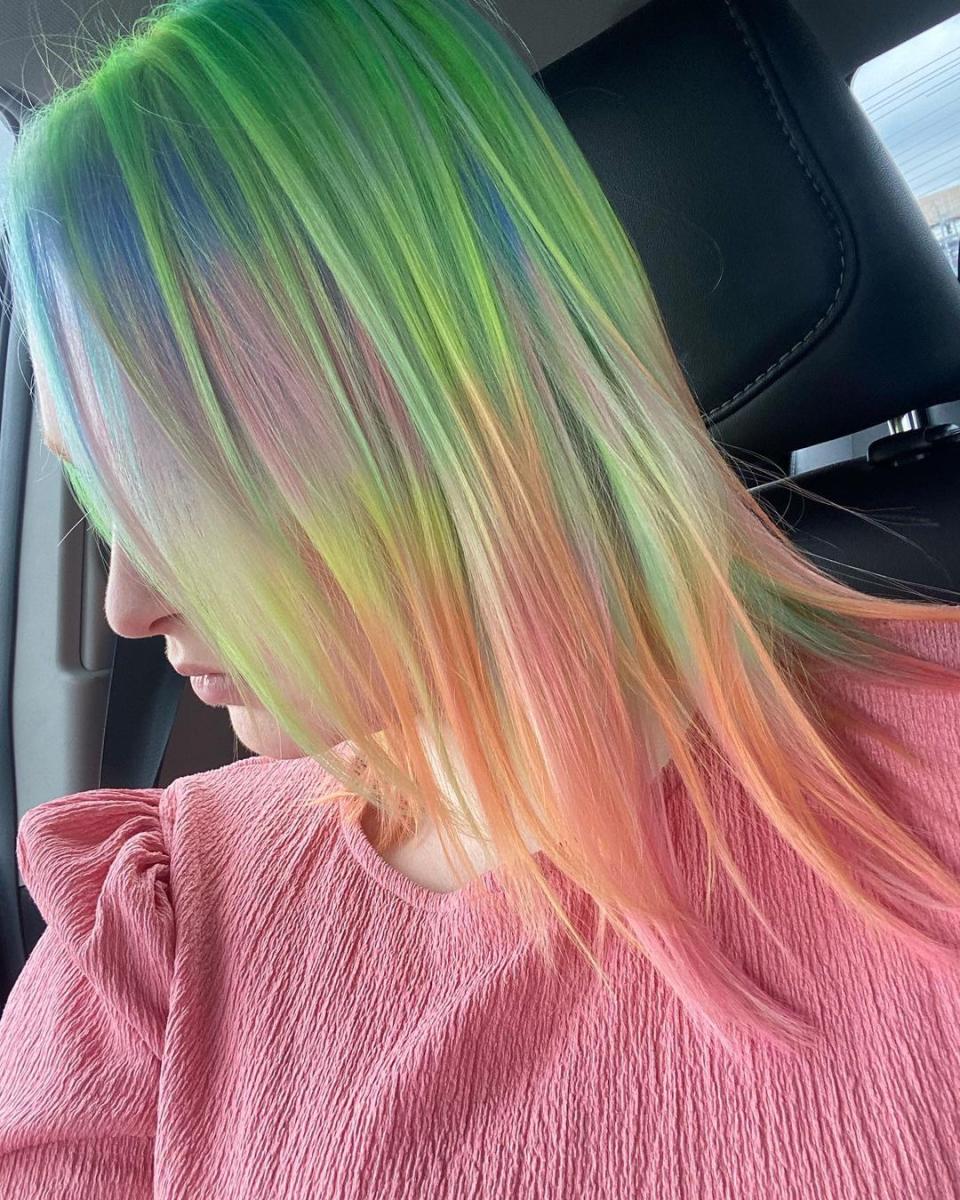 <h1 class="title">rainbow spun</h1><cite class="credit">Instagram/@<a href="https://www.instagram.com/kristenvbateman/" rel="nofollow noopener" target="_blank" data-ylk="slk:kristenvbateman;elm:context_link;itc:0;sec:content-canvas" class="link "><strong>kristenvbateman</strong></a></cite>