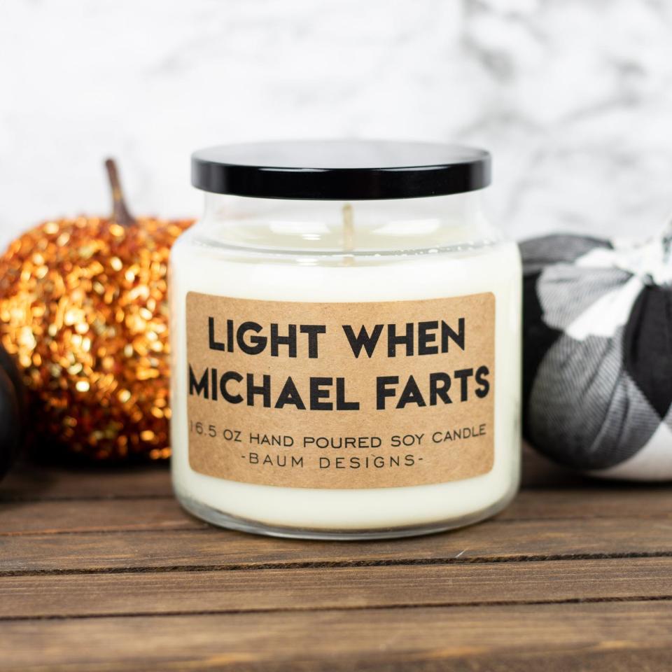 Personalized Light When Name Farts Soy Candle