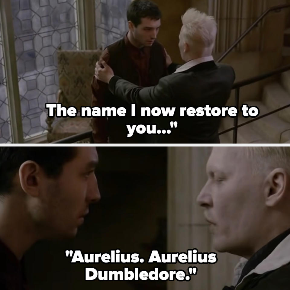 "The name I now restore to you: Aurelius; Aurelius Dumbledore"