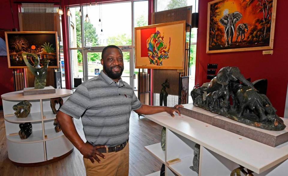 Cal Ganda’s goal with his Real African Art gallery is to help improve the lives of artists there by providing a path for them to sell their sculptures and paintings.