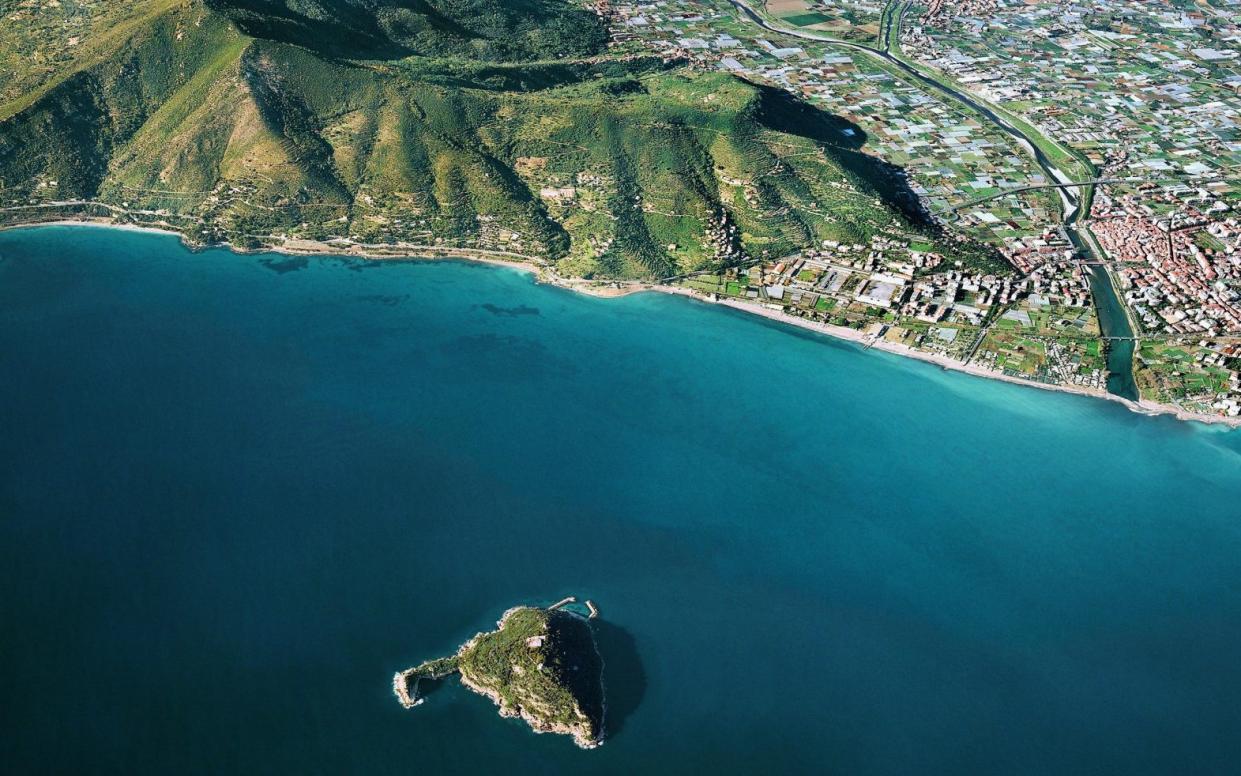 An aerial view of the island of Gallinara  - Alamy