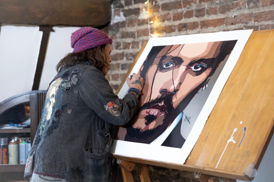 Depp is selling prints of a self-portrait (Elliot Nyman)