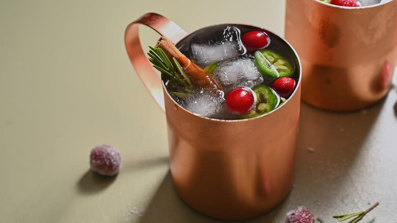 cranberry mule on table