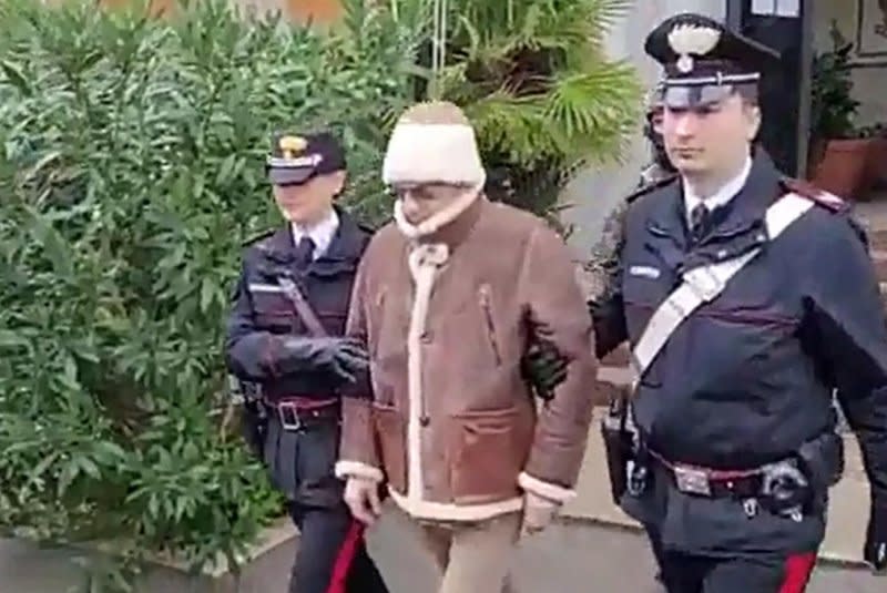 Matteo Messina Denaro was arrested while undergoing treatment at a healthcare clinic in Palermo, Sicily, in January. File Photo by Carabinieri/EPA-EFE