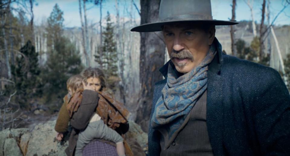 Kevin Costner stars in, produced, co-wrote and directed “Horizon,” which hits theaters June 28. Part of the film hits theaters on Aug. 16. YouTube/Warner Bros. Pictures