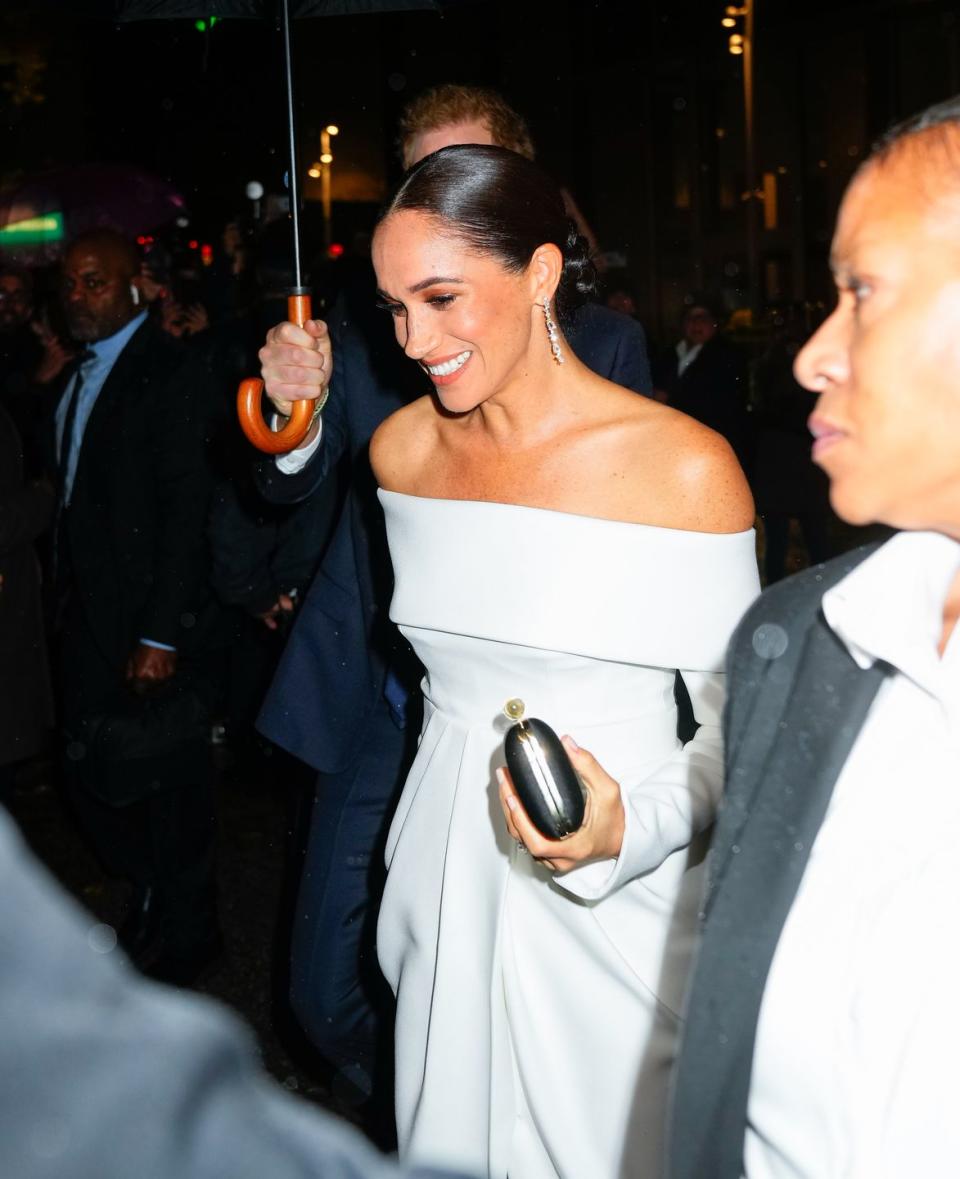 new york, new york   december 06 prince harry, duke of sussex and meghan, duchess of sussex, arrive at the midtown hilton for the ripple awards on december 06, 2022 in new york city photo by gothamgc images