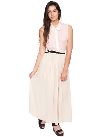 American Apparel chiffon skirt, $58, at American Apparel