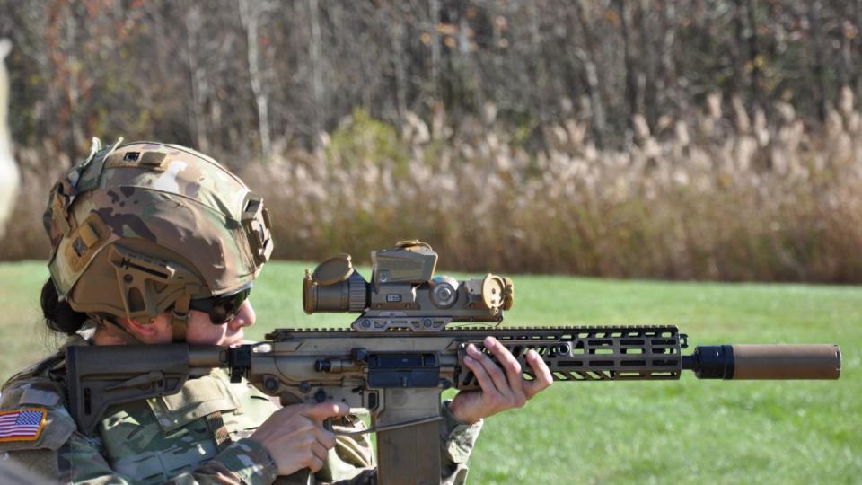 Program Executive Office Soldier conducted a live-fire event of the Next Generation Squad Weapon systems in Fort Moore, Ga., on Sept. 13, 2023. (Army)