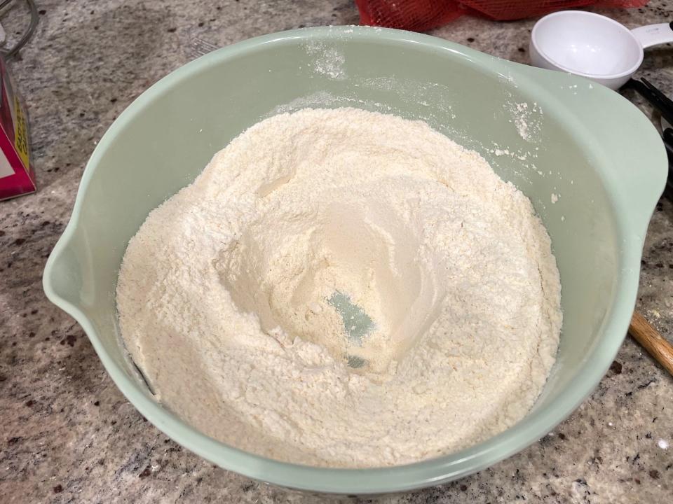 Making batter for Ina Garten cornbread