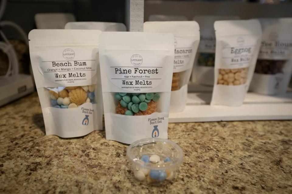 Beach Bum and Pine Forest wax melts from The Littlest Things, a small business owned by 14-year-old Brooke Bowman.