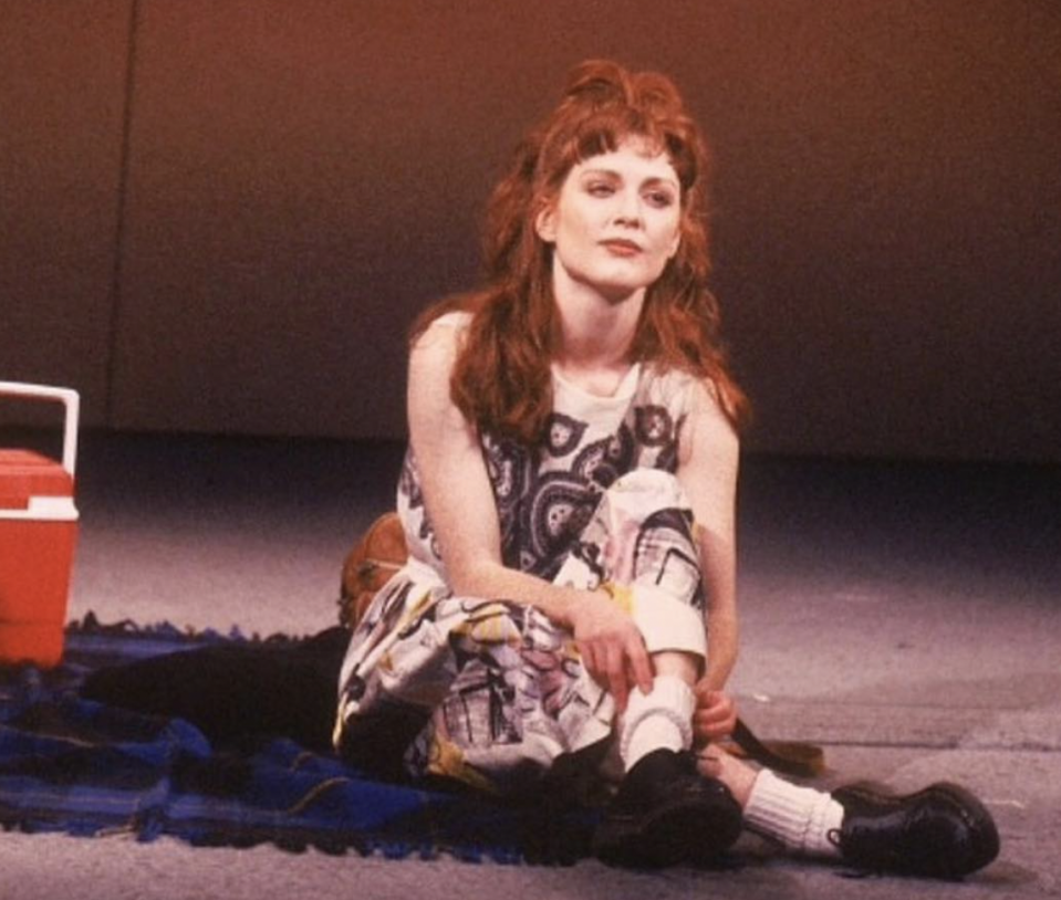 Julianne Moore onstage in the play 'Ice Cream With Hot Fudge,' 1990