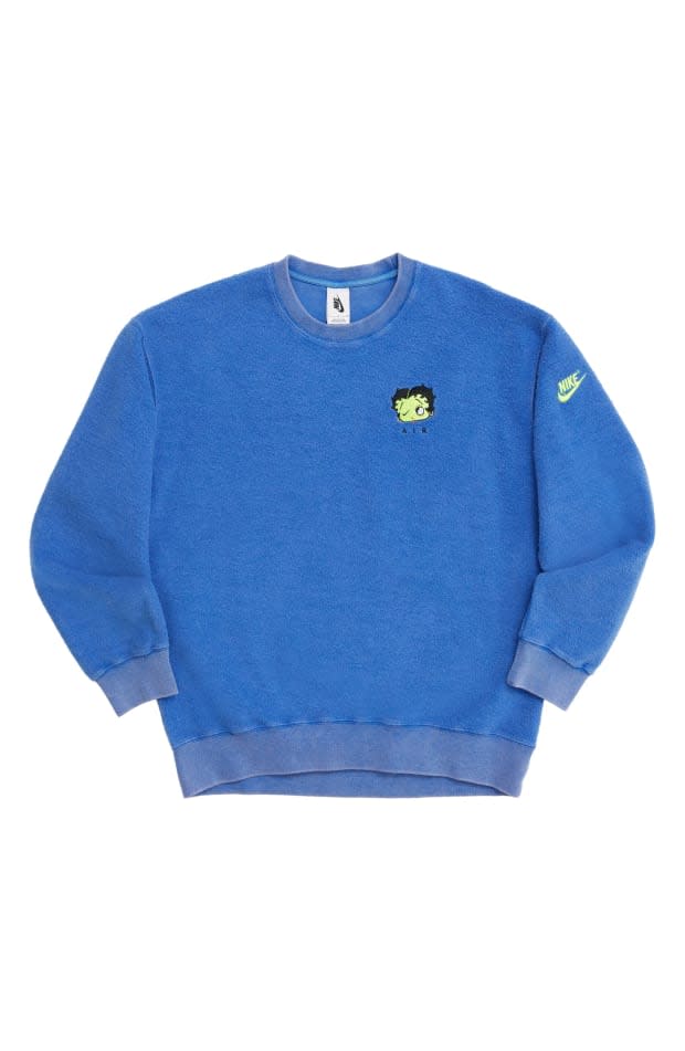 <p>Nike X Olivia Kim NRG Fleece Crewneck Sweatshirt, $140, <a href="https://rstyle.me/+kaL1UnLlrVdwKrpdx6Rmcw" rel="nofollow noopener" target="_blank" data-ylk="slk:available here;elm:context_link;itc:0;sec:content-canvas" class="link ">available here</a>.</p>