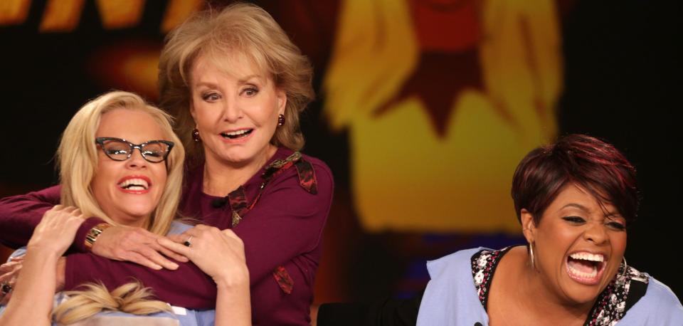 Walters gives McCarthy a hug as co-host Sherri Shepherd laughs in a December 2013 episode of &ldquo;The View.&rdquo; (Photo: Fred Lee via Getty Images)