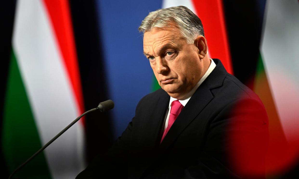 <span>At home in Hungary, Viktor Orbán portrays himself as a leading force on the European stage.</span><span>Photograph: Denes Erdos/AP</span>