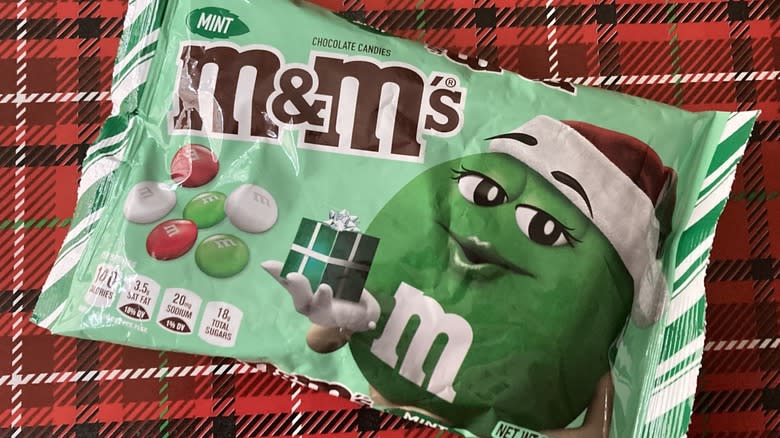 Holiday Mint Chocolate M&M's package