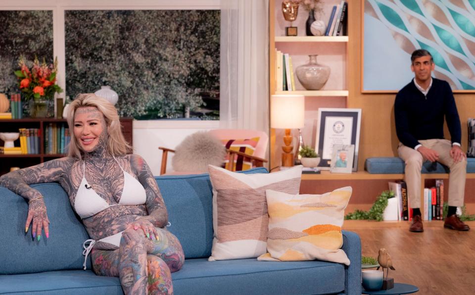 Wednesday's interview with the Prime Minister came after a segment featuring Britain's most tattooed mum