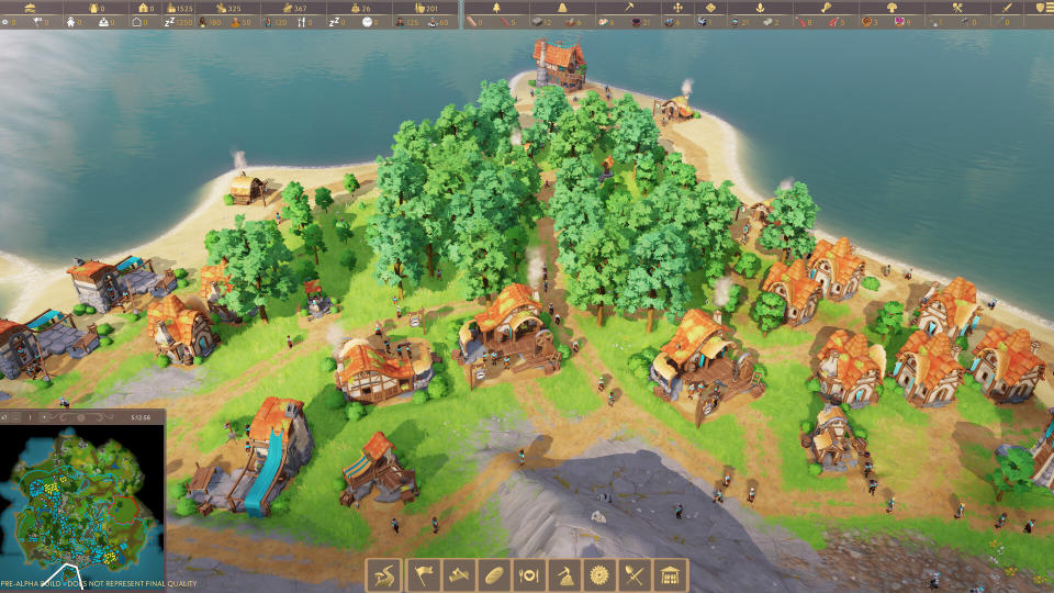 Image of pre-alpha gameplay from fantasy city-builder Pioneers of Pagonia