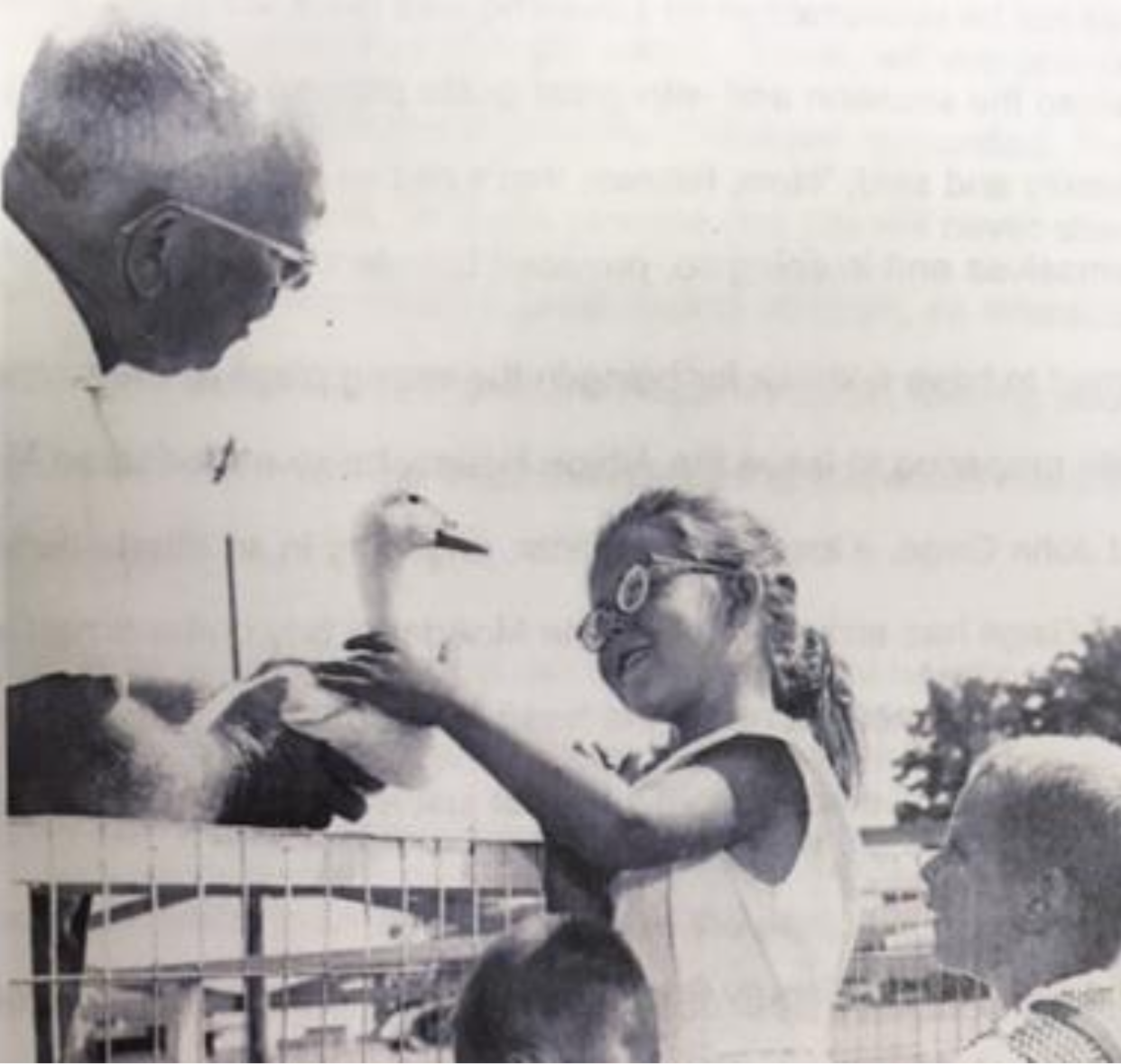 Christmas Park had several petting zoos showcasing various wild animals. Howard, pictured here, was one of the main attractions. (Albion archives) 