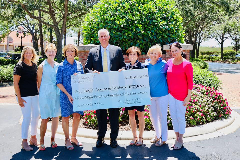 David Lawrence Centers for Behavioral Health received a $183,000 grant from the Collier’s Reserve Country Club Women’s Club. From left, Monica Walsh, Peggy Wilson, Kathy Crane, Scott Burgess, Shelley Shinn, Pam Peters and Judy Tuttle.