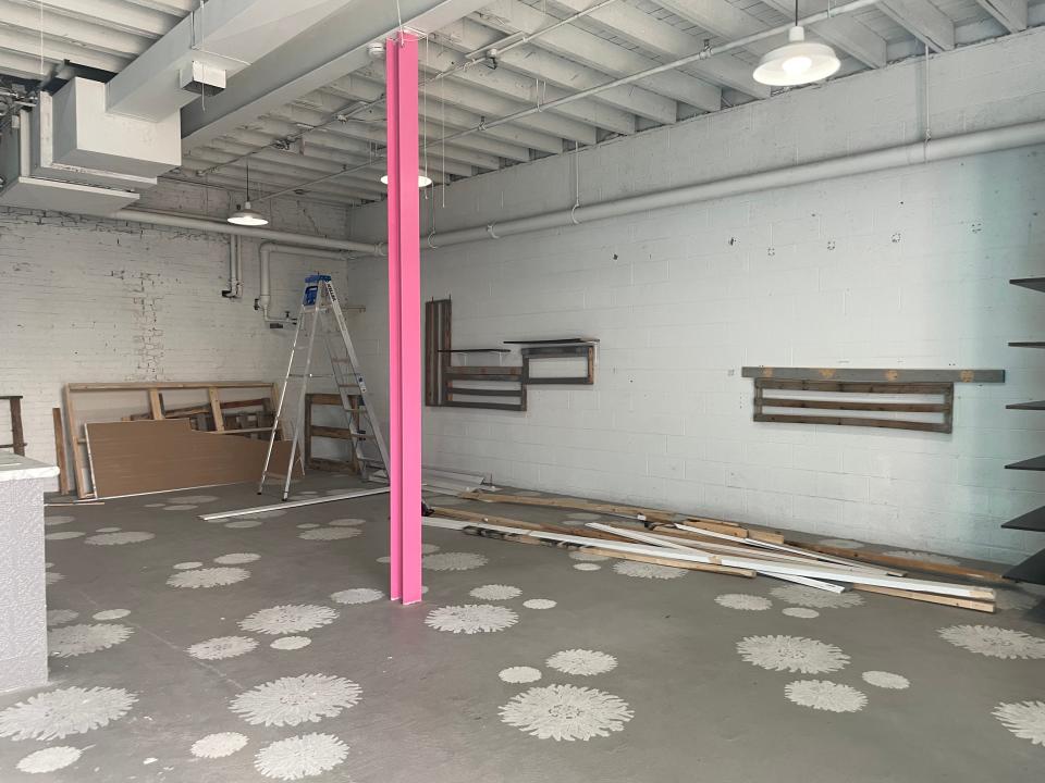 The interior of the new location for No Tie Required T-Shirt Co. on March 21, 2023. Over the week of March 27, the business will move into and fix up the new location.