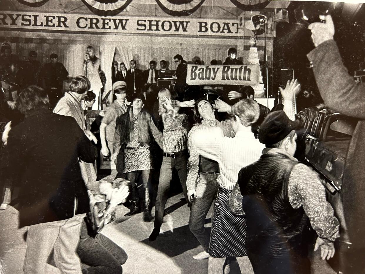 People dance beneath the stage at the State Fair Coliseum as the Velvet Underground and Nico perform.