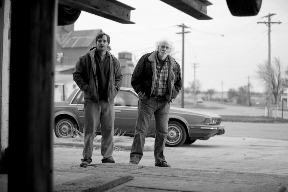 This image released by Paramount Pictures shows Will Forte as David Grant, left, and Bruce Dern as Woody Grant in a scene from the film "Nebraska." (AP Photo/Paramount Pictures, Merie W. Wallace)