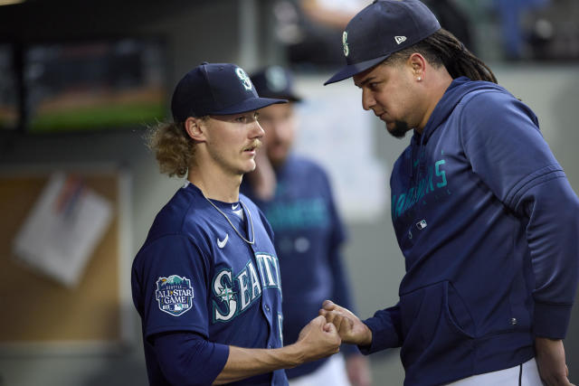 Seattle Mariners' J.P. Crawford runs to first on his RBI single against the  Oakland Athletics during the fourth inning of a baseball game Wednesday,  May 24, 2023, in Seattle. (AP Photo/John Froschauer