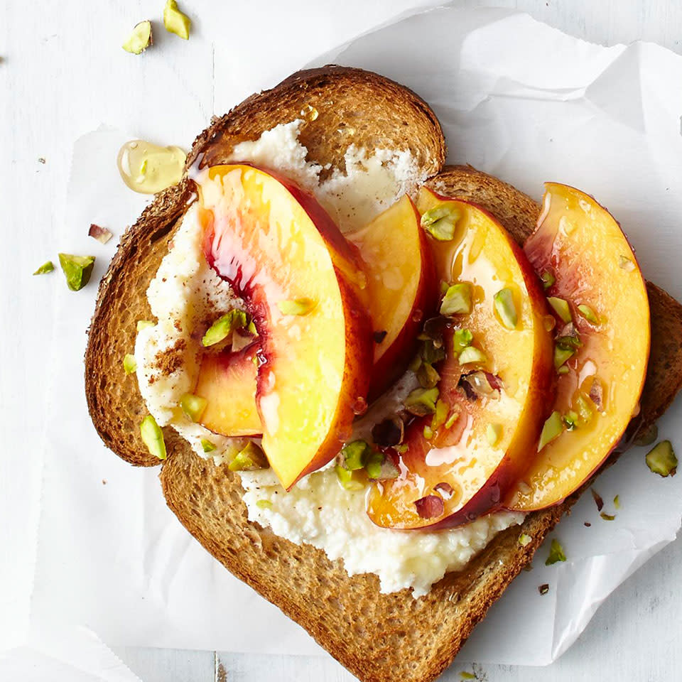 Pistachio & Peach Toast