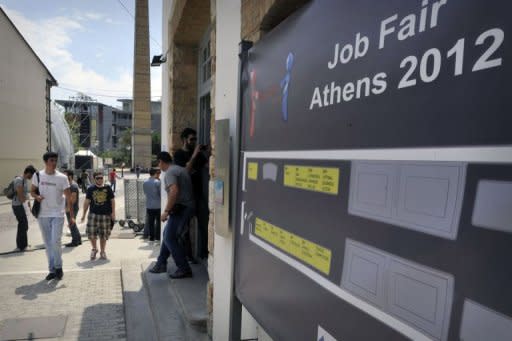Students and young graduates arrive at a job fair at the Athens Technopolis 2012 in May, organized by technological firms and students organizations. As Greece struggles to get out of its financial crisis through spending cuts and economic reforms, the European Commission has promised to launch an action plan to boost youth employment by the end of this year