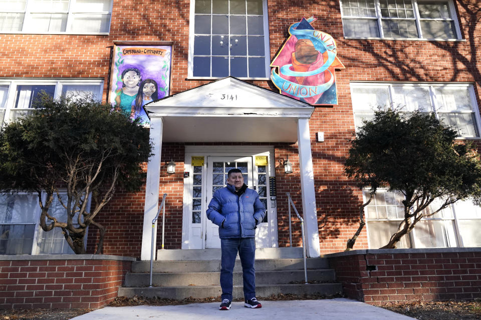 Jose Cruz Guzman, a resident of a United Renters for Justice apartment building, poses for a photo Monday, Dec. 18, 2023, in Minneapolis. (AP Photo/Abbie Parr)