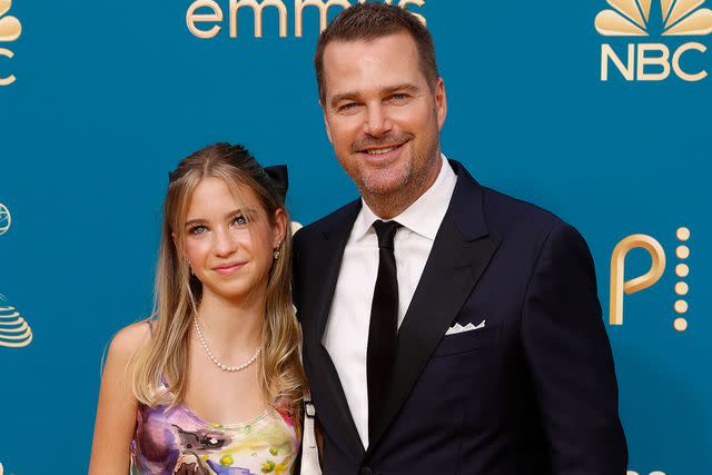 <p>Trae Patton/NBC/Getty</p> Maeve O'Donnell and Chris O'Donnell arrive to the 74th Annual Primetime Emmy Awards on September 12, 2022.