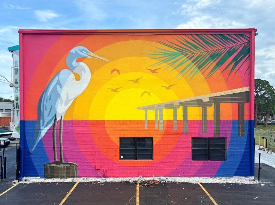Gregory Mankis, an artist based in Fort Lauderdale, created the new mural at Gator State Storage.