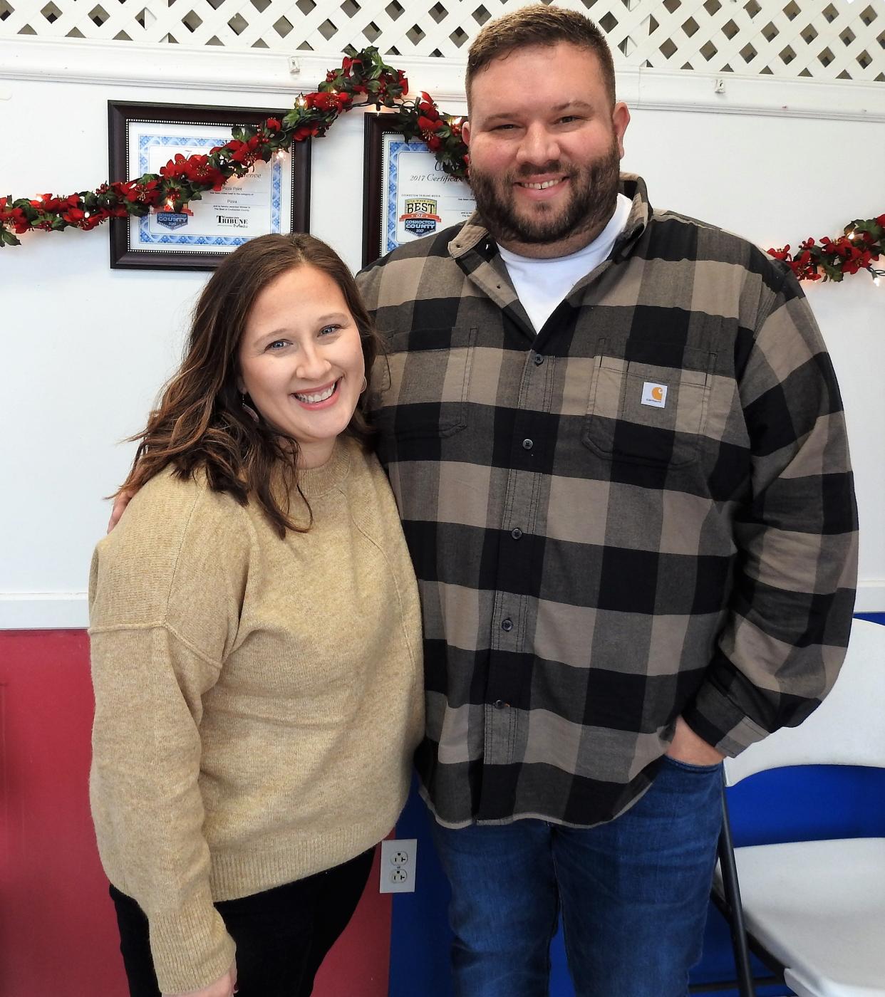Kayla and Casey Davis recently took over Pizza Point from original owner Bob Blaho Jr. They plan to keep everything as it is now, including making dough and sauce fresh daily.