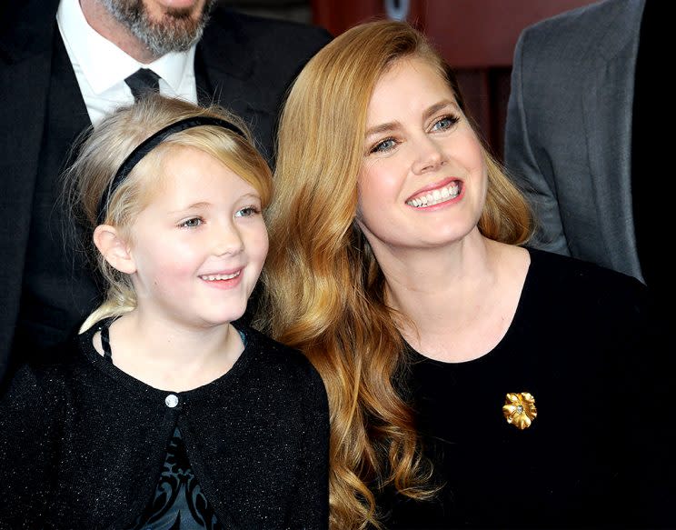 HOLLYWOOD, CA - JANUARY 11: Actress Amy Adams with daughter Aviana Olea Le Gallo at her Star Ceremony held On The Hollywood Walk Of Fame on January 11, 2017 in Hollywood, California. (Photo: Albert L. Ortega/Getty Images)