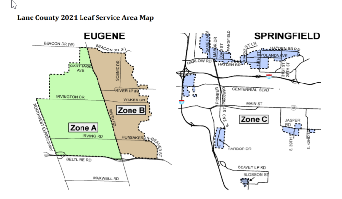 Lane County leaf pickup is scheduled by zones. Residents can check when leaf pickup is scheduled for their areas to decide when to pile leaves for removal.