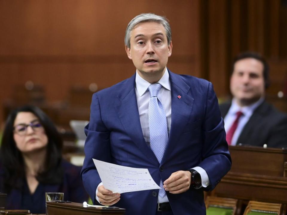  Industry minister Francois-Philippe Champagne in the House of Commons on Parliament Hill in Ottawa.