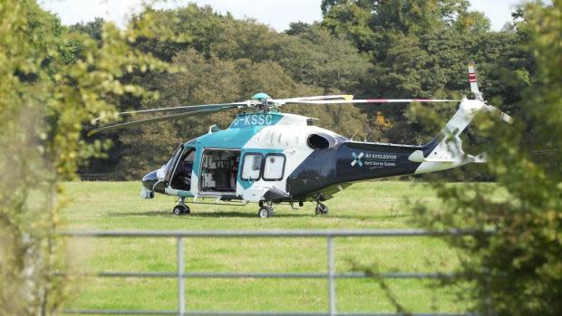 The Argus: La ambulancia aérea en el campo cerca de Storrington esta mañana