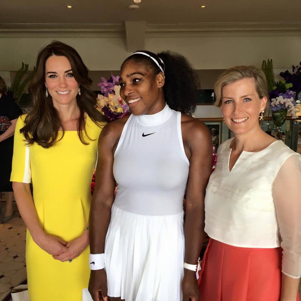 The Princess of Wales with Serena Williams and Countess of Wessex in 2016