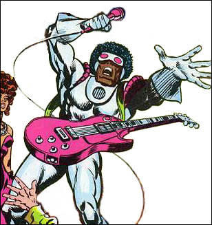 Hypno-Hustler and his band, The Mercy Killers, have the power of – obviously – hypnosis, and use it to put their audiences in a trance and then steal from them. They’re sort of like the villain equivalent of Dazzler. Thankfully, Hypno-Hustler is now reformed, so the citizens of the Marvel Universe can rest easy.  Someone needs to make a tribute band of music-themed villains.  They could have this guy, Dazzler, and the <a href="http://marvel.wikia.com/Mad_Violinist_(Earth-616)" target="_blank">Mad Violinist</a>.  