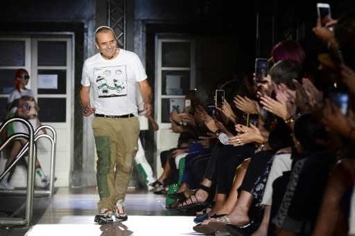 French designer Jean-Charles de Castelbajac said his team carried out "recycling experiments and research into paper" to produce an environmentally-aware coat for Benetton