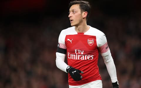 Mesut Ozil of Arsenal during the FA Cup Fourth Round match between Arsenal and Manchester United at Emirates Stadium on January 25, 2019 in London, United Kingdom.  - Credit: Getty Images