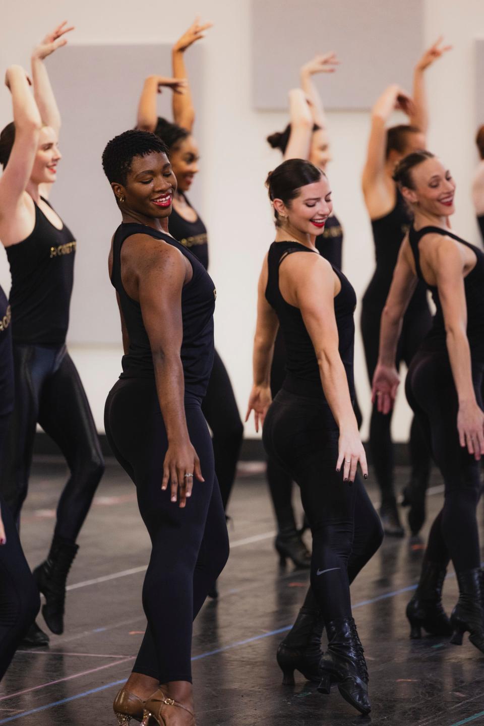 Karmen Moore and the Rockettes, during October rehearsals.