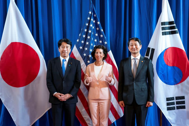 U.S. Commerce Secretary Gina Raiimondo hosts Japan and South Korea for Trilateral Meeting