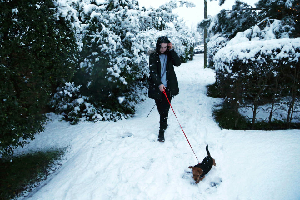 Bank Holiday Snowfall Blankets Parts Of The UK In The Aftermath of Storm Bella