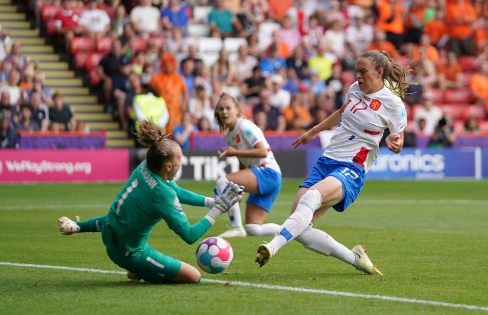 Romee Leuchter scored two of the Netherlands’ late goals (Zac Goodwin/PA) (PA Wire)