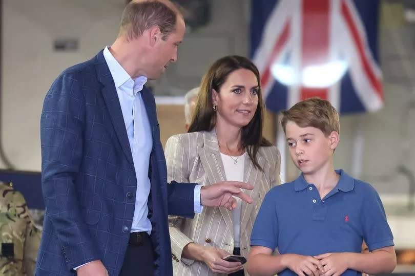 The Prince and Princess of Wales with Prince George