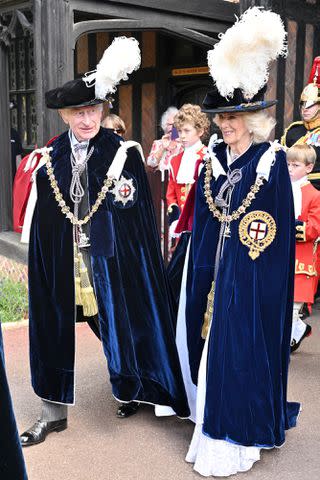 <p>Samir Hussein/WireImage</p> King Charles and Queen Camilla attend Garter Day at Windsor Castle on June 17, 2024