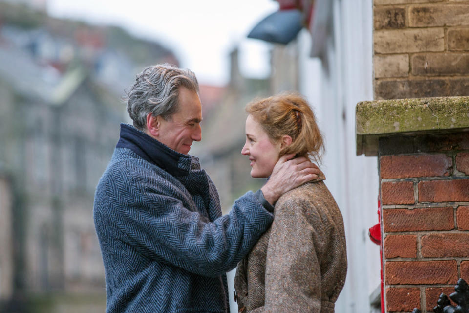 Day-Lewis and Krieps in <em>Phantom Thread</em>. (Photo: Laurie Sparham/Focus Features/Courtesy Everett Collection)