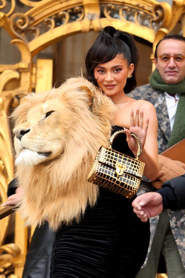 No animals were harmed': Kylie Jenner's ultra-realistic lion head sparks  uproar at Paris fashion week, Paris fashion week